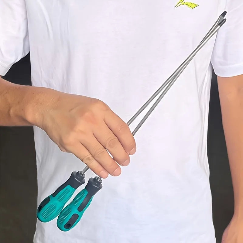 Extra Long Magnetic Screwdriver Set – Flat & Phillips | 2-Piece Screwdriver Set Axl