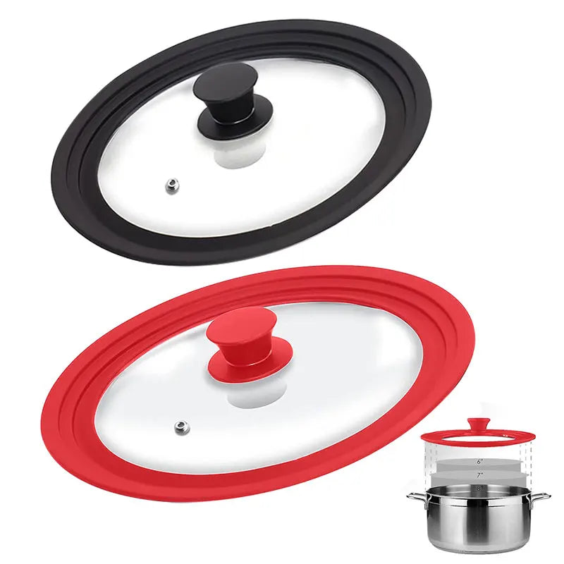 Universal Silicone Glass Lid for Pans & Skillets 16–32cm | PGY Cookware Lid Axl