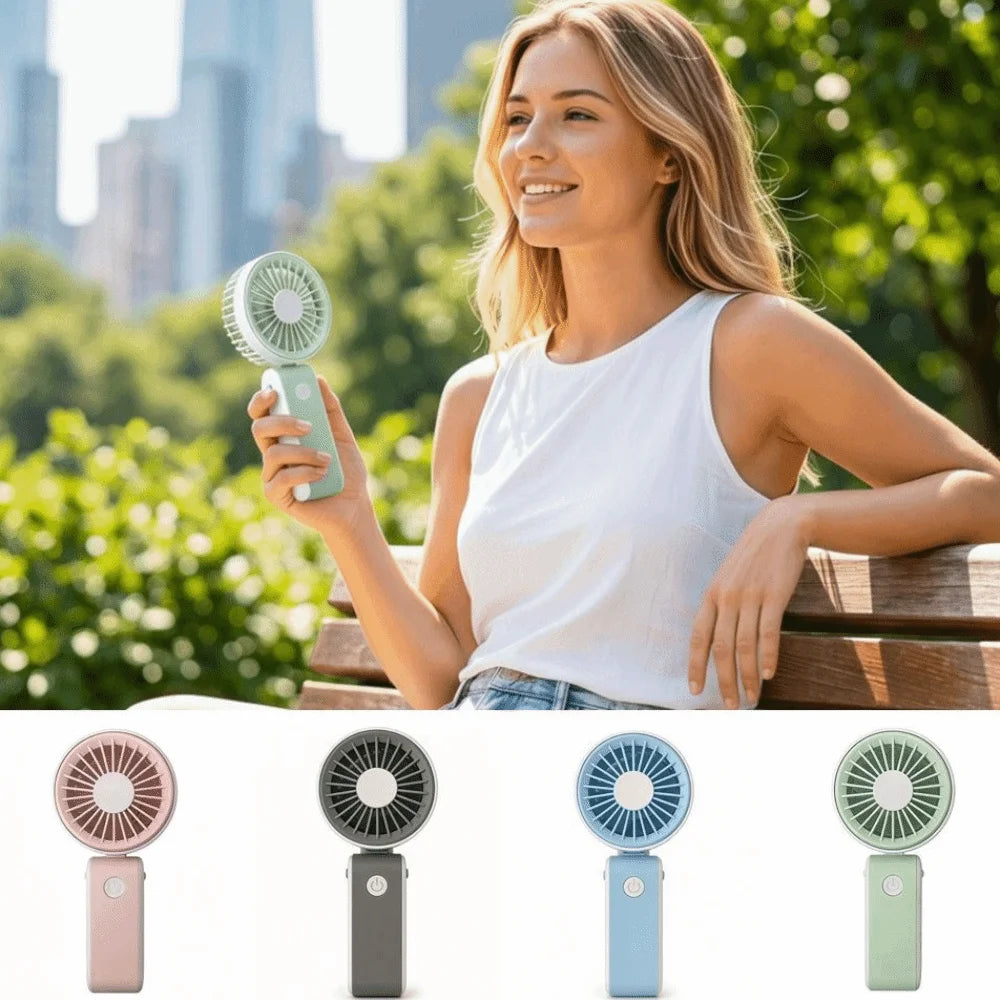 Foldable USB Rechargeable Handheld Mini Fan – 3 Speeds Handheld Mini Fan Axl