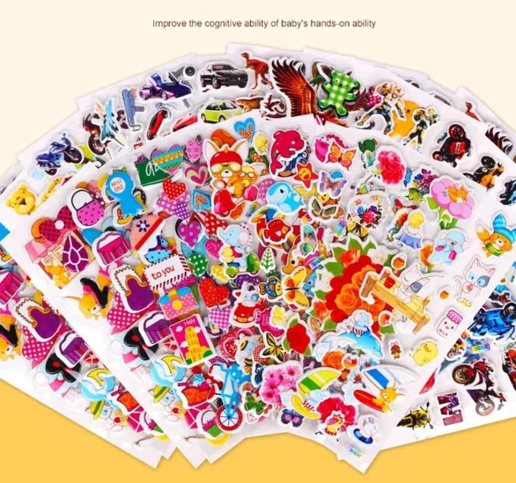 10 Sheets 3D Puffy Cartoon Stickers – Kids DIY Scrapbooking Kids Craft Stickers Axl