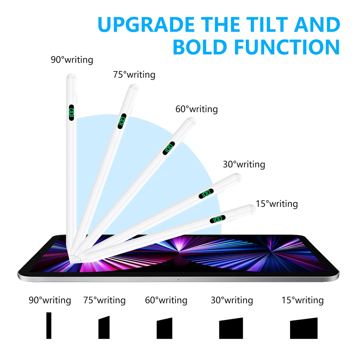 Universal Stylus Pen with LED Display | iPad & Android Tablet Tablet Stylus Pen Axl
