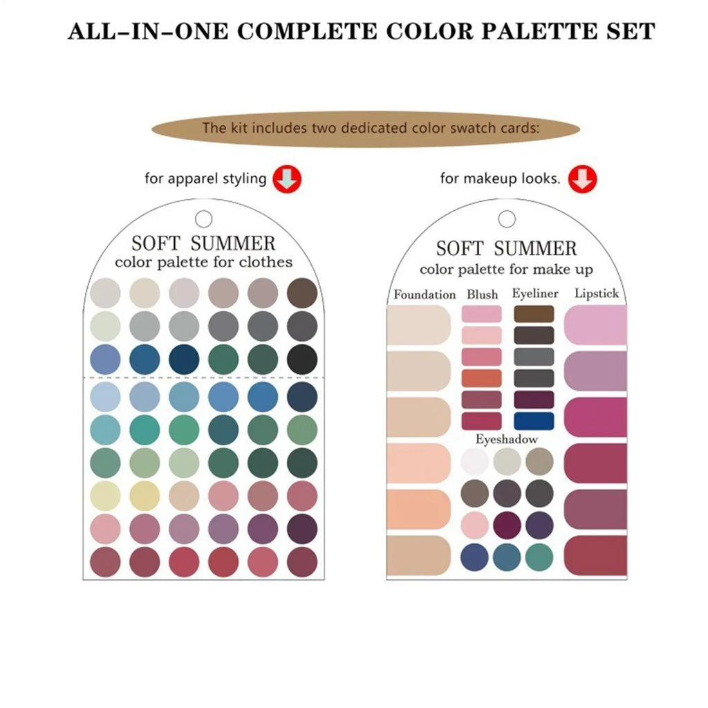Soft Summer Color Palette Cards – Seasonal Style & Makeup Guide Color Analysis Cards Axl