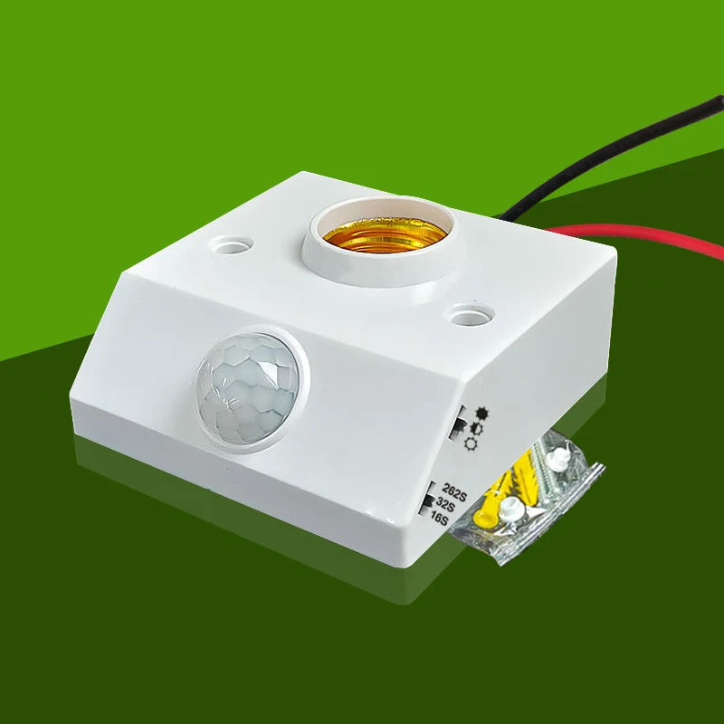 E27 PIR Motion Sensor Lamp Holder – Auto IR Socket AC85-265V Motion Sensor Socket Axl