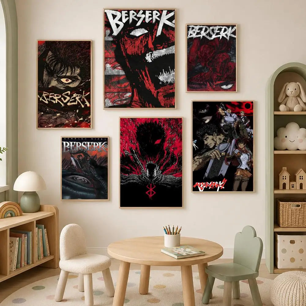 Berserk Anime Self-Stick HD Wall Poster – Waterproof Decor Anime Wall Poster Axl