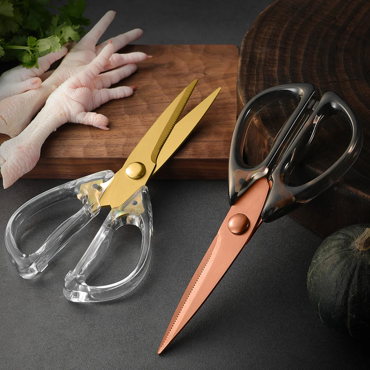 SHENJIU Kitchen Scissors – Sharp Meat & Vegetable Shears Kitchen Scissors Axl