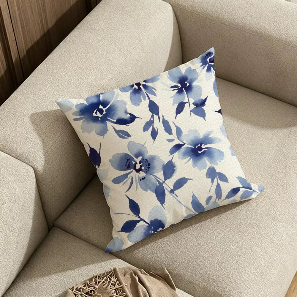 Floral Print Linen Cushion Covers – Sofa, Bed & Chair Décor Linen Cushion Cover Axl