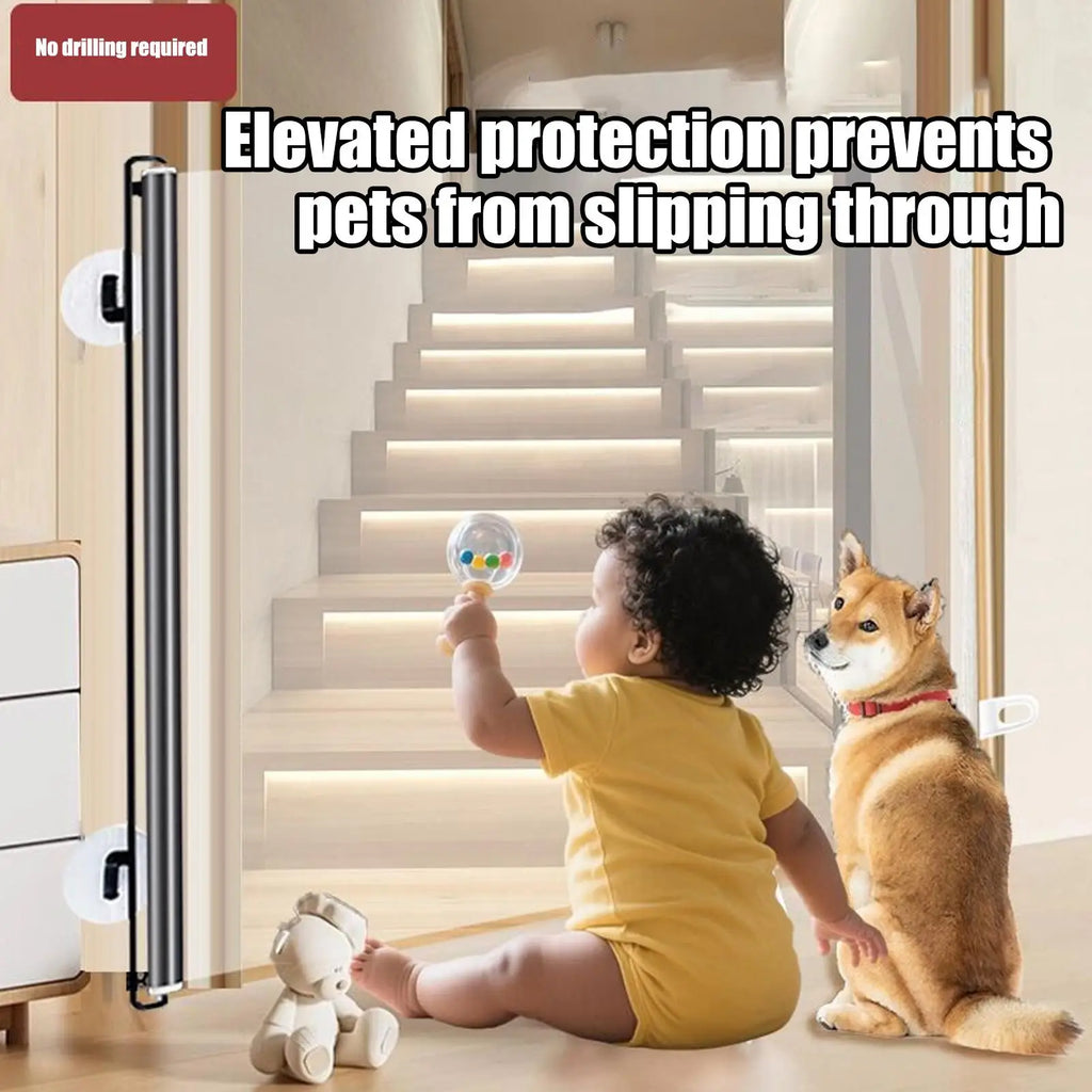 Retractable Pet Gate – Expandable Mesh Dog & Baby Barrier Retractable Pet Gate Axl