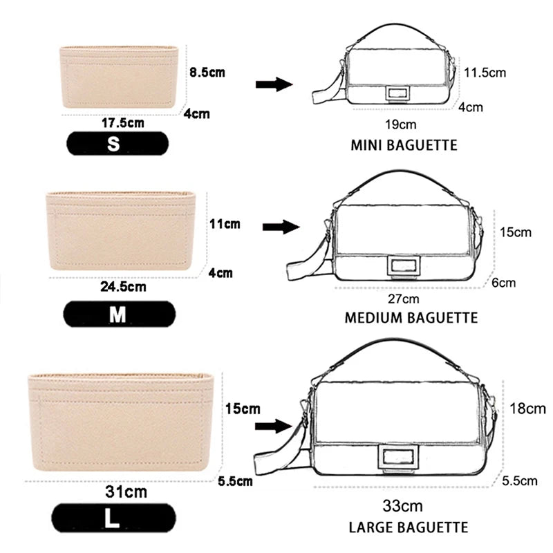 Felt Bag Organizer Insert – Multi-Pocket Handbag Liner Bag Organizer Insert Axl
