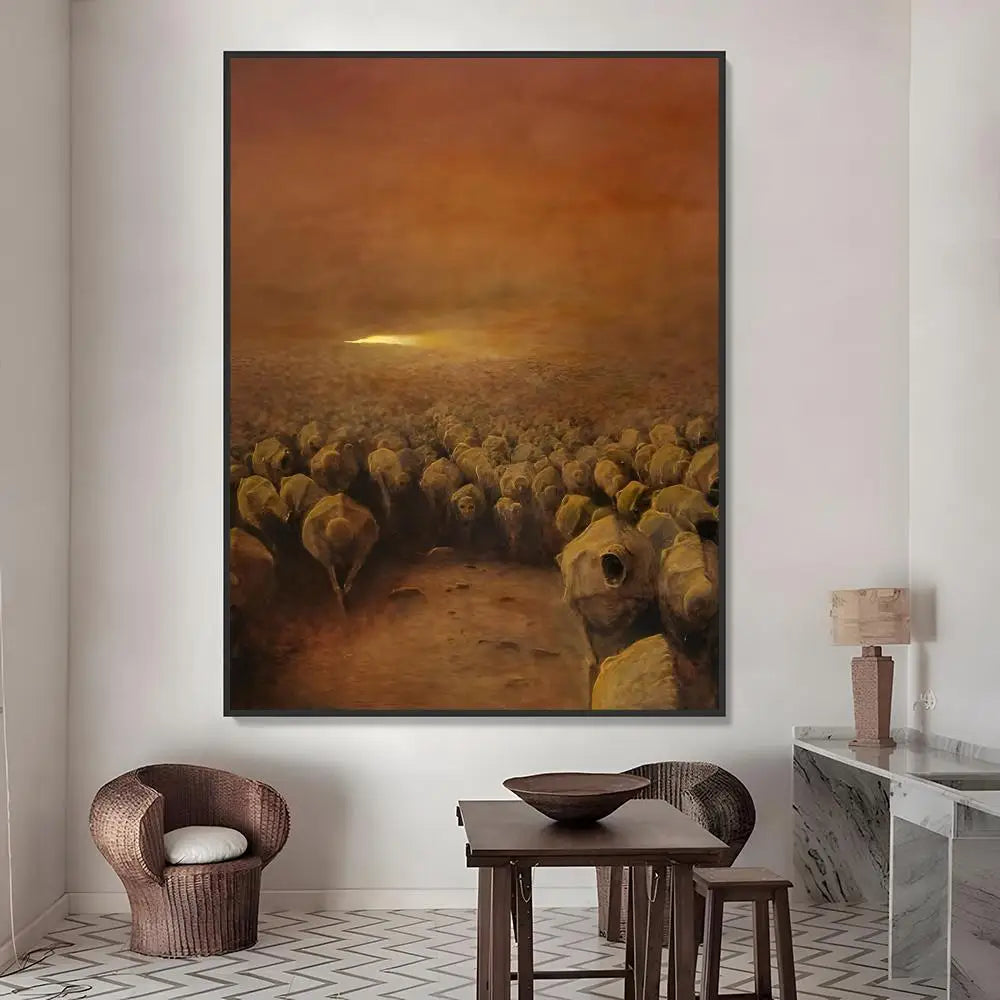 Zdzisław Beksiński Art Stickers – HD Waterproof Wall Decor Art Wall Stickers Axl White16 50X70cmNoframe