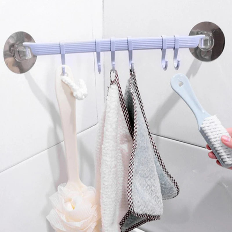 6-Row Suction Cup Corner Hook – No-Drill Bathroom Organizer Suction Cup Hook Axl
