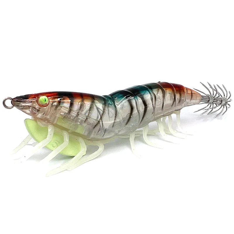 Luminous Wooden Shrimp Squid Lure – Soft Foot Fishing Bait Fishing Lure Axl 3.5 D
