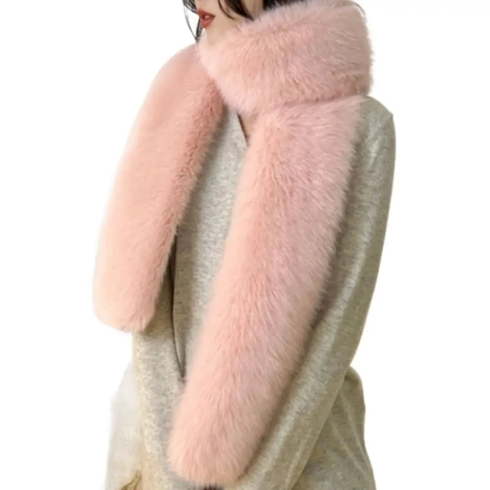 Vintage Faux Fur Long Scarf 180cm – Soft Luxury Wrap Shawl Faux Fur Scarf Axl