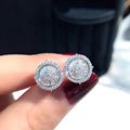 Huitan Crystal CZ Round Stud Earrings – Silver Fashion Jewelry CZ Stud Earrings Axl E2884