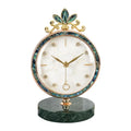 Natural Shell Luxury Round Table Clock | Marble Home Décor Luxury Table Clock Axl WHITE