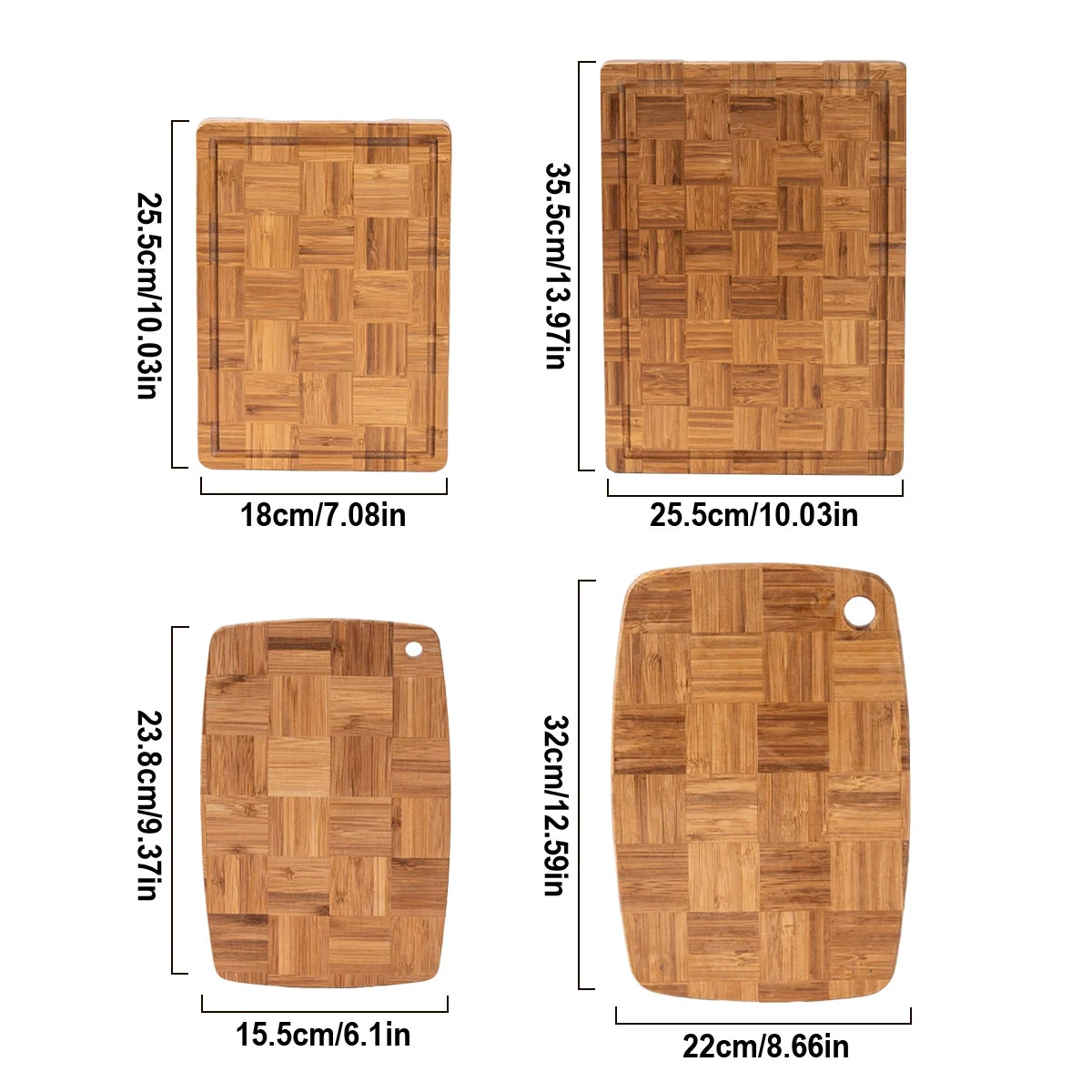Premium Bamboo Cutting Board Set – Rectangle & Oval Bamboo Cutting Board Axl