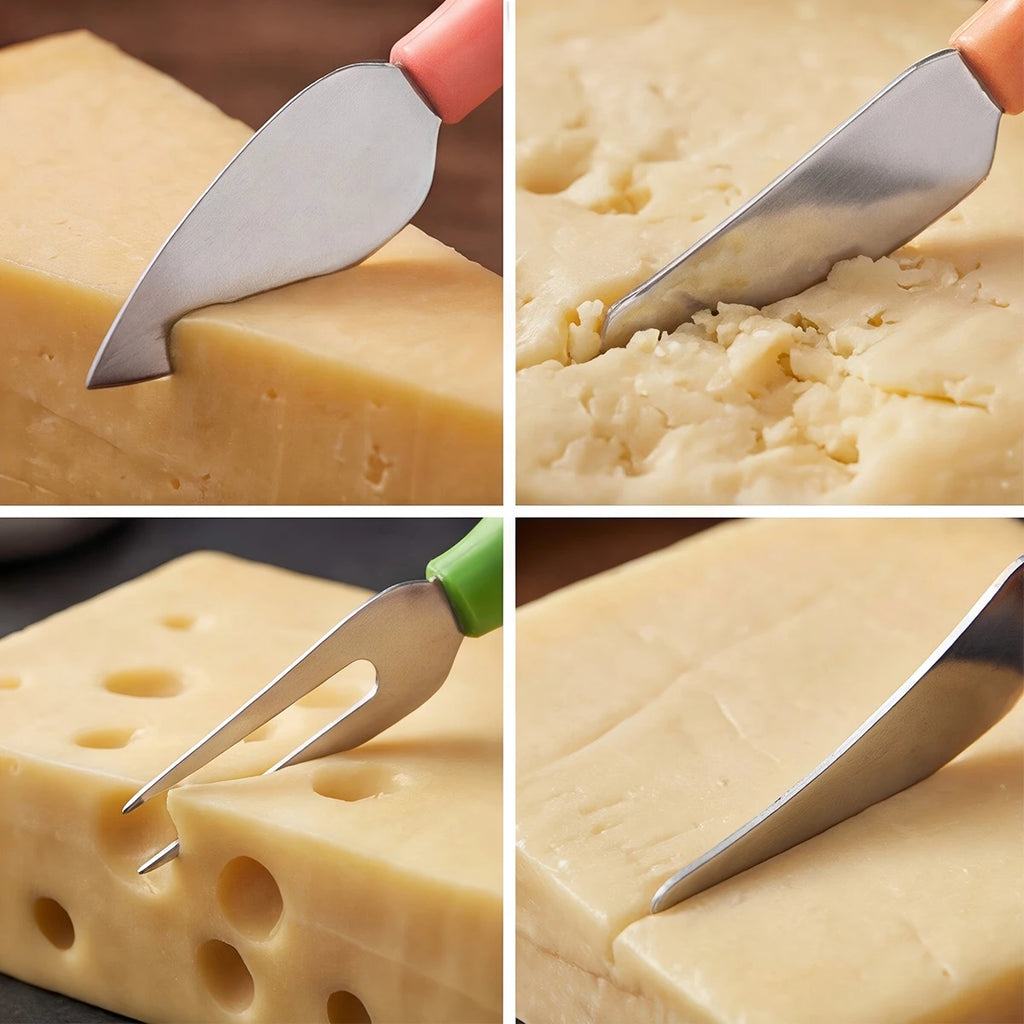 5-Piece Stainless Steel Cheese Knife Set – Fork & Spreader Cheese Knife Set Axl