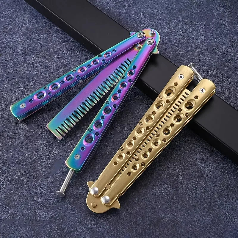 Stainless Steel Folding Butterfly Swing Comb | Hair Styling Folding Hair Comb Axl