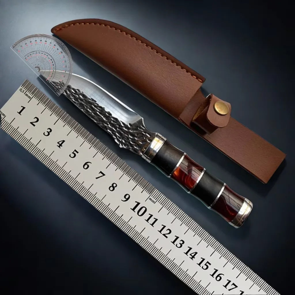 Vintage Fixed Blade Outdoor Knife – Hand Forged Bushcraft Blade Fixed Blade Knife Axl