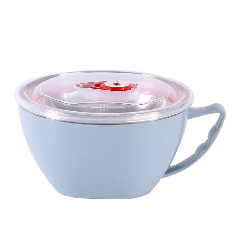 Stainless Steel Bowl with Handle – Anti-Scald Noodle Bowl Noodle Bowl Axl Blue