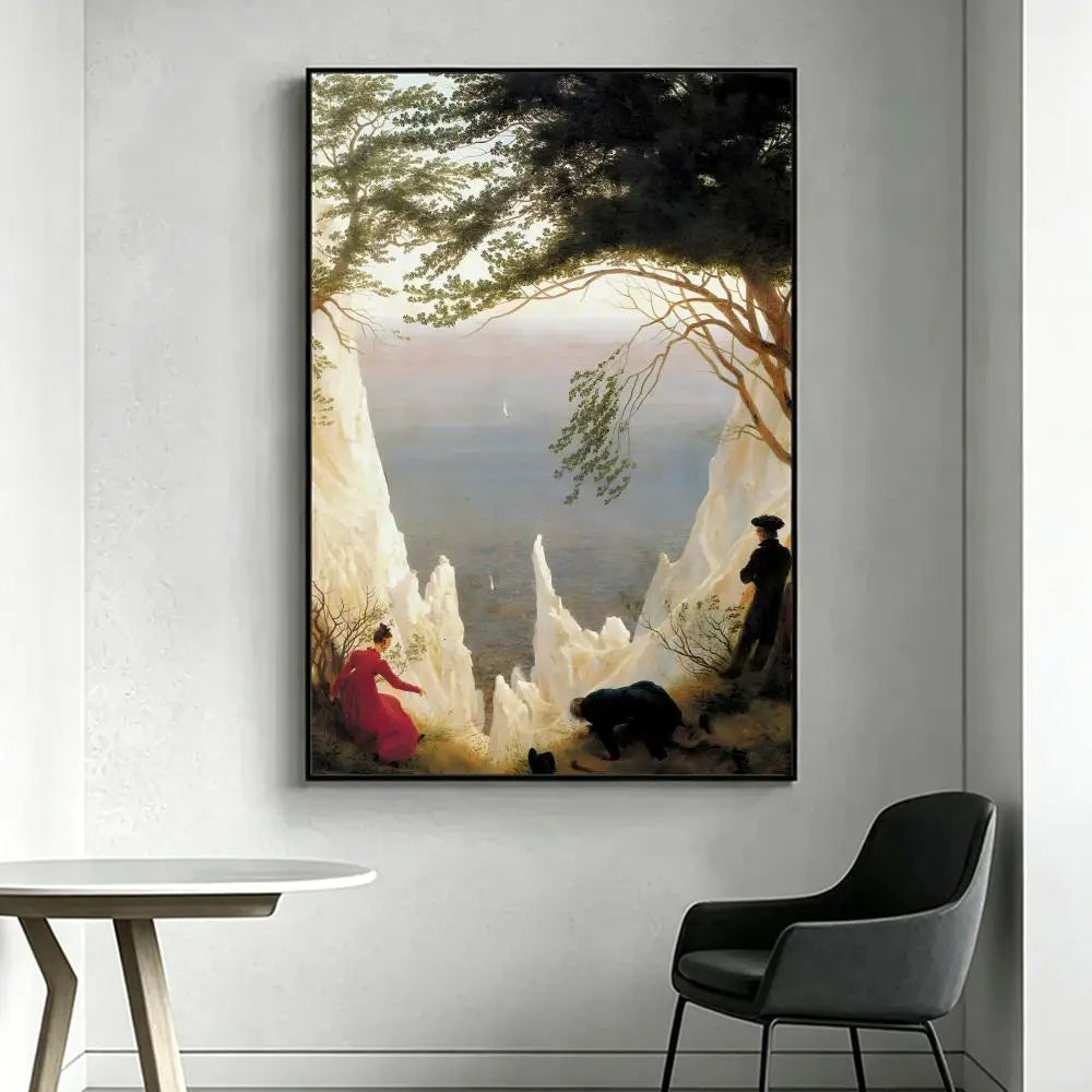 Caspar David Friedrich Art Poster – HD Waterproof Wall Decor Art Wall Poster Axl White10 40X50cmNoframe