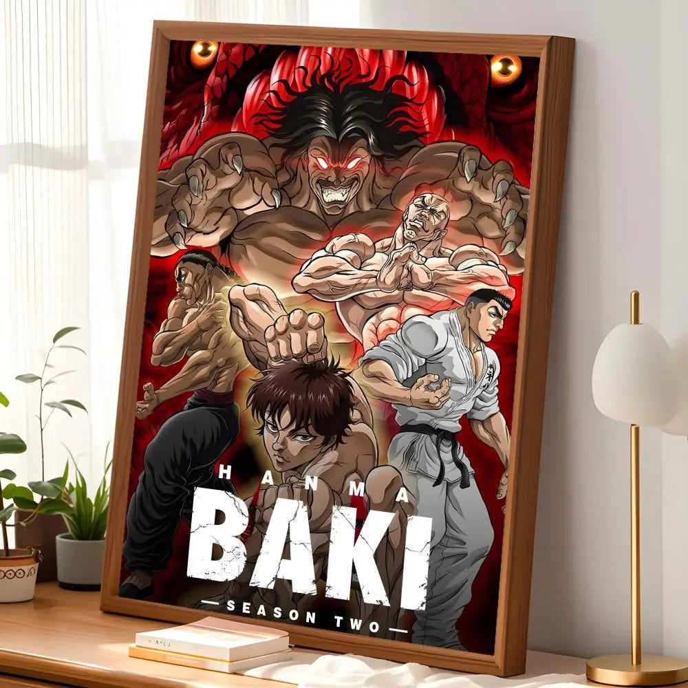Baki Hanma Anime Wall Poster – Self-Stick HD Waterproof Decor Anime Wall Poster Axl