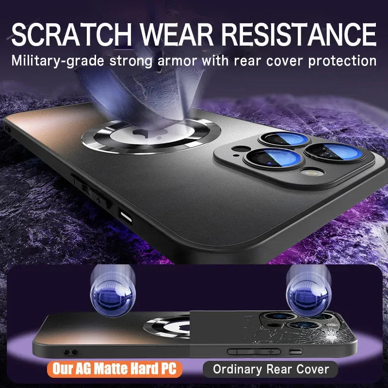 Matte MagSafe iPhone Case – Shockproof Camera Protection Cover Magnetic Phone Case Axl