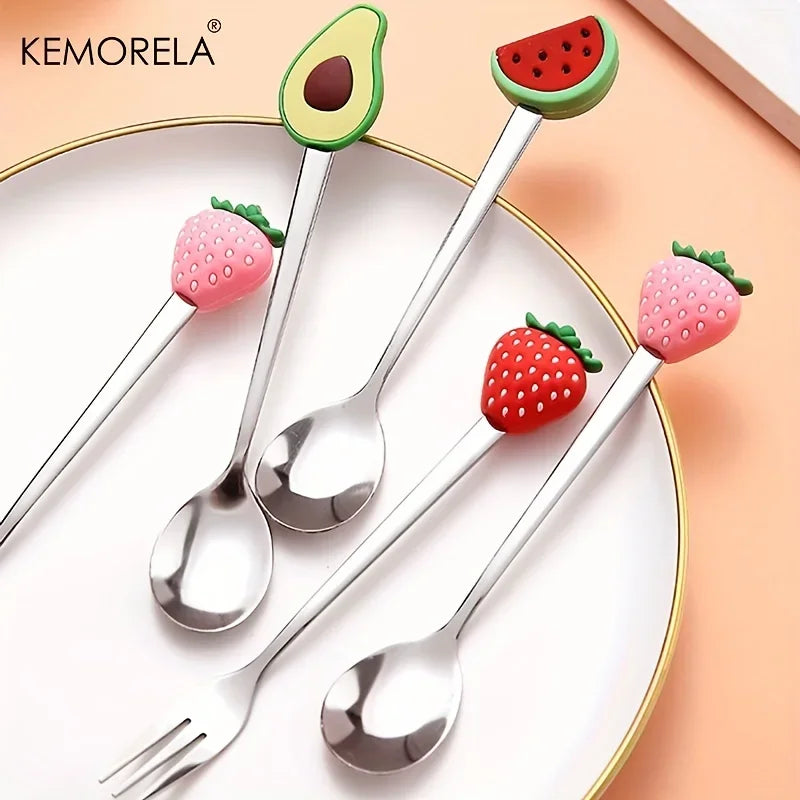 4-Piece Stainless Steel Cutlery Set – Spoons & Fruit Fork Stainless Steel Flatware Axl