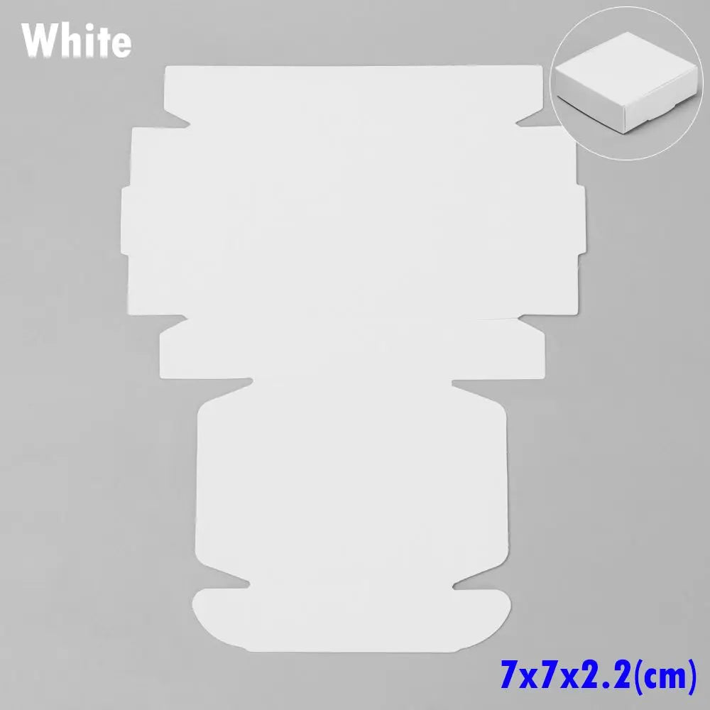 10-Pack Kraft Paper Gift Boxes – 9 Sizes Brown White Black Gift Packaging Boxes Axl white-7x7x2.2cm