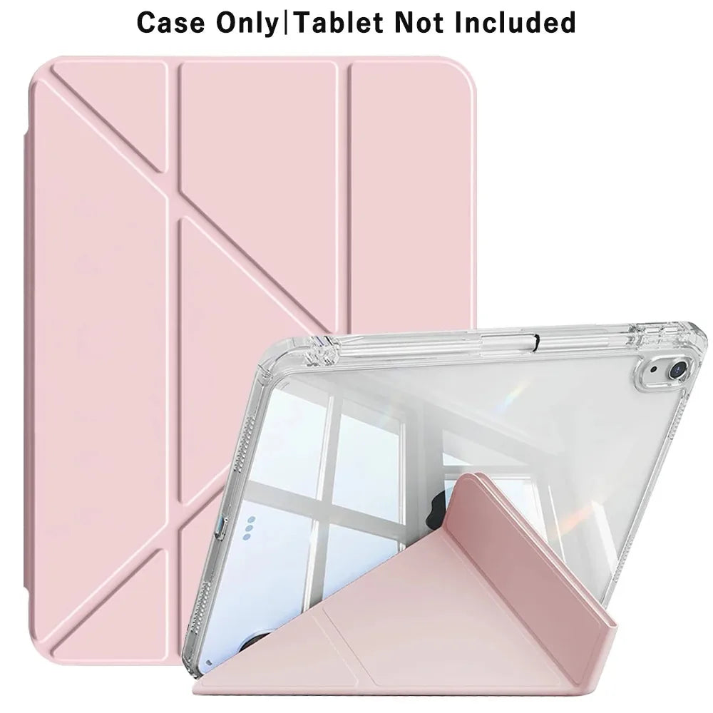 Y-Fold iPad Case with Pencil Holder – Air 11" M3 M2 10th 11th Gen Tablet Case Axl Pink iPad 10th 10.9 2022