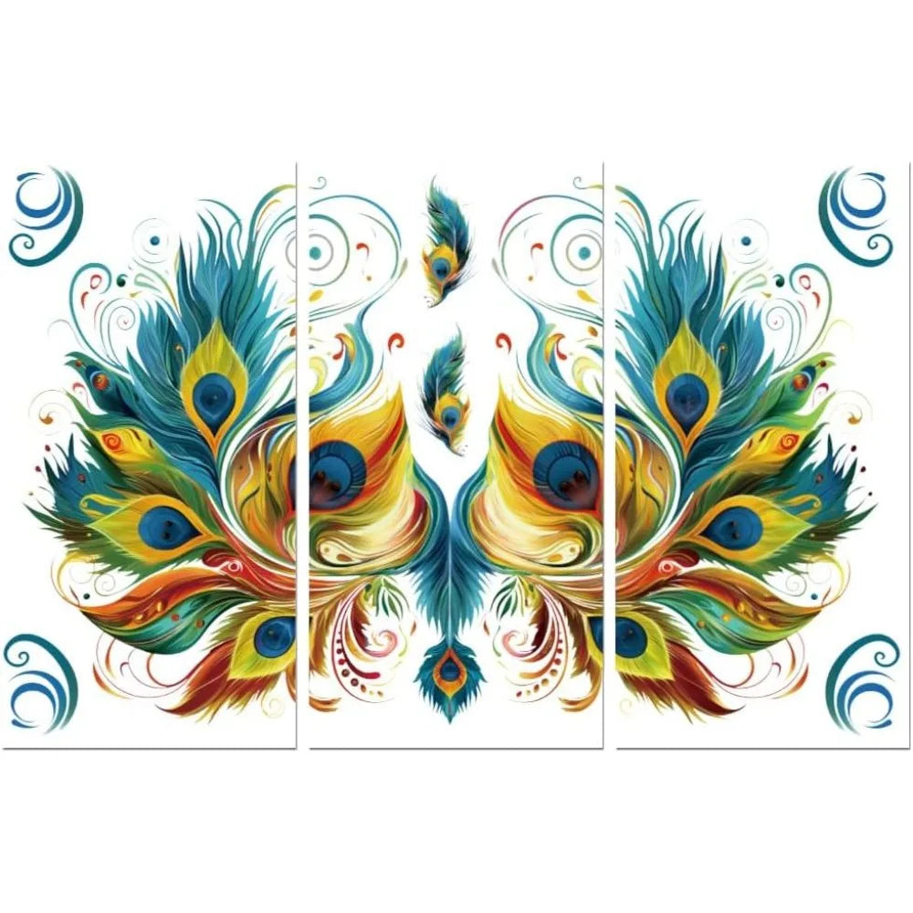 Vintage Peacock Feathers Rub-On Transfer Decals 6×12 – 3 Pcs Rub-On Transfer Decals Axl AECH04-18945