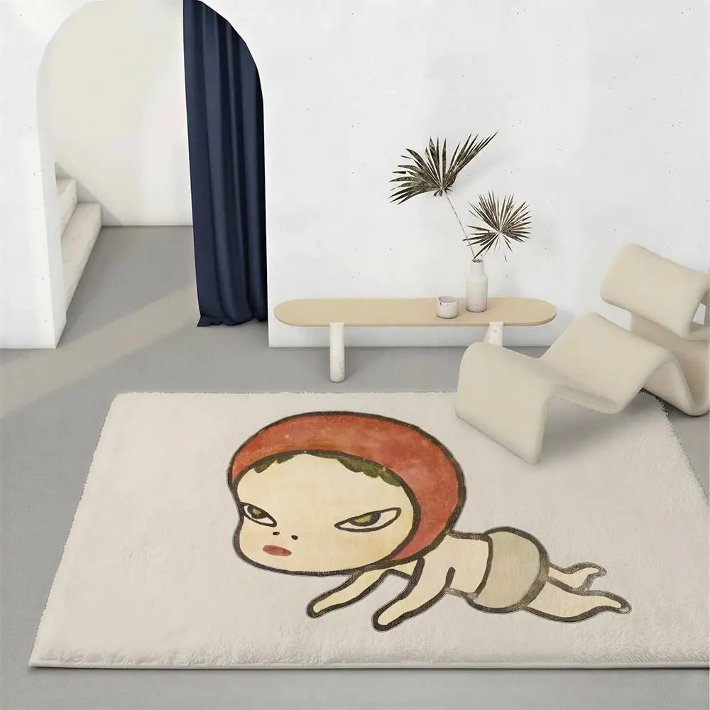 Soft Flannel Non-Slip Floor Mat – Pop Art Indoor Rug Flannel Floor Mat Axl White3 40x60cm