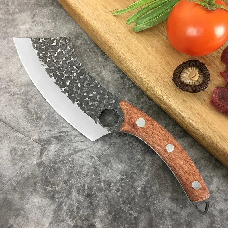 Forged Stainless Steel Chef Knife – Rosewood Handle Cleaver Kitchen Chef Knife Axl