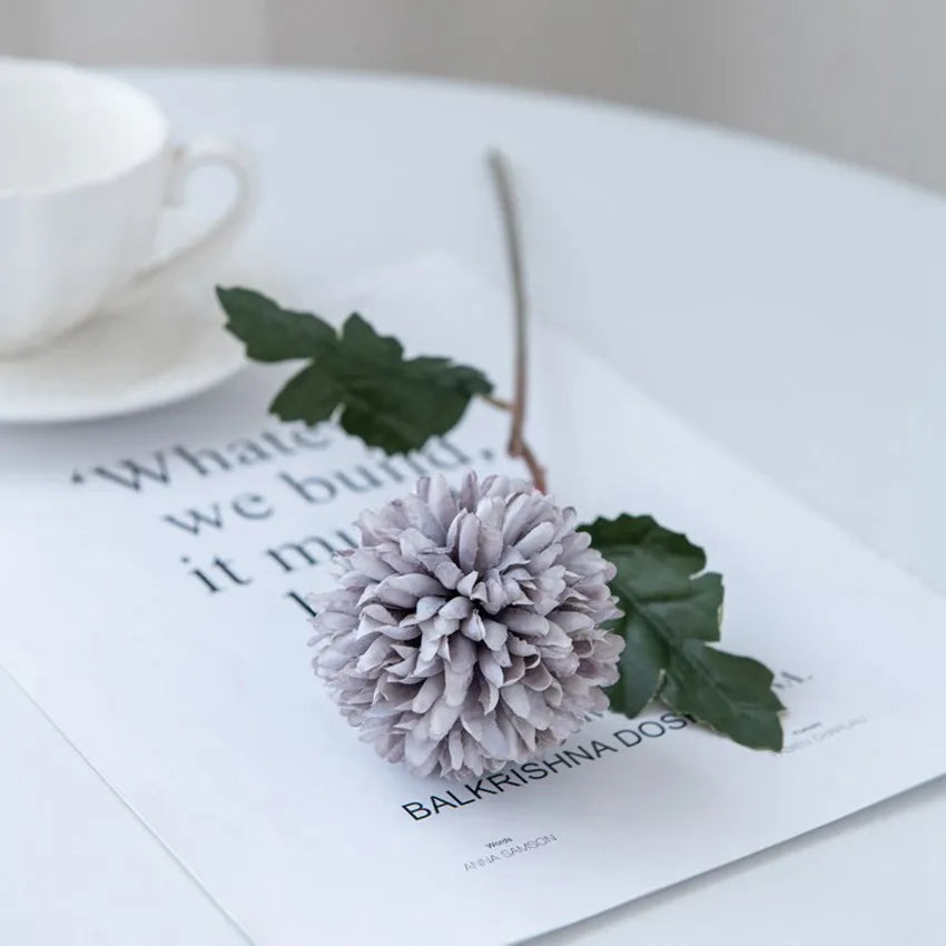 Silk Ball Chrysanthemum Artificial Flowers – Wedding & Home Décor Artificial Silk Flowers Axl color 7 2 pcs