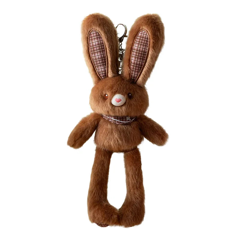 Easter Plush Bunny Keychain – Pullable Ears Rabbit Bag Charm Plush Bag Charm Axl