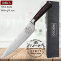 WXCOO Japanese Chef Knife 5Cr15Mov Steel Santoku Boning Knife Chef Kitchen Knife Axl Knife A