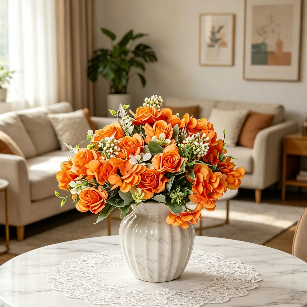 Silk Gardenia Hydrangea Artificial Flowers – Wedding & Home Décor Artificial Flower Bouquet Axl