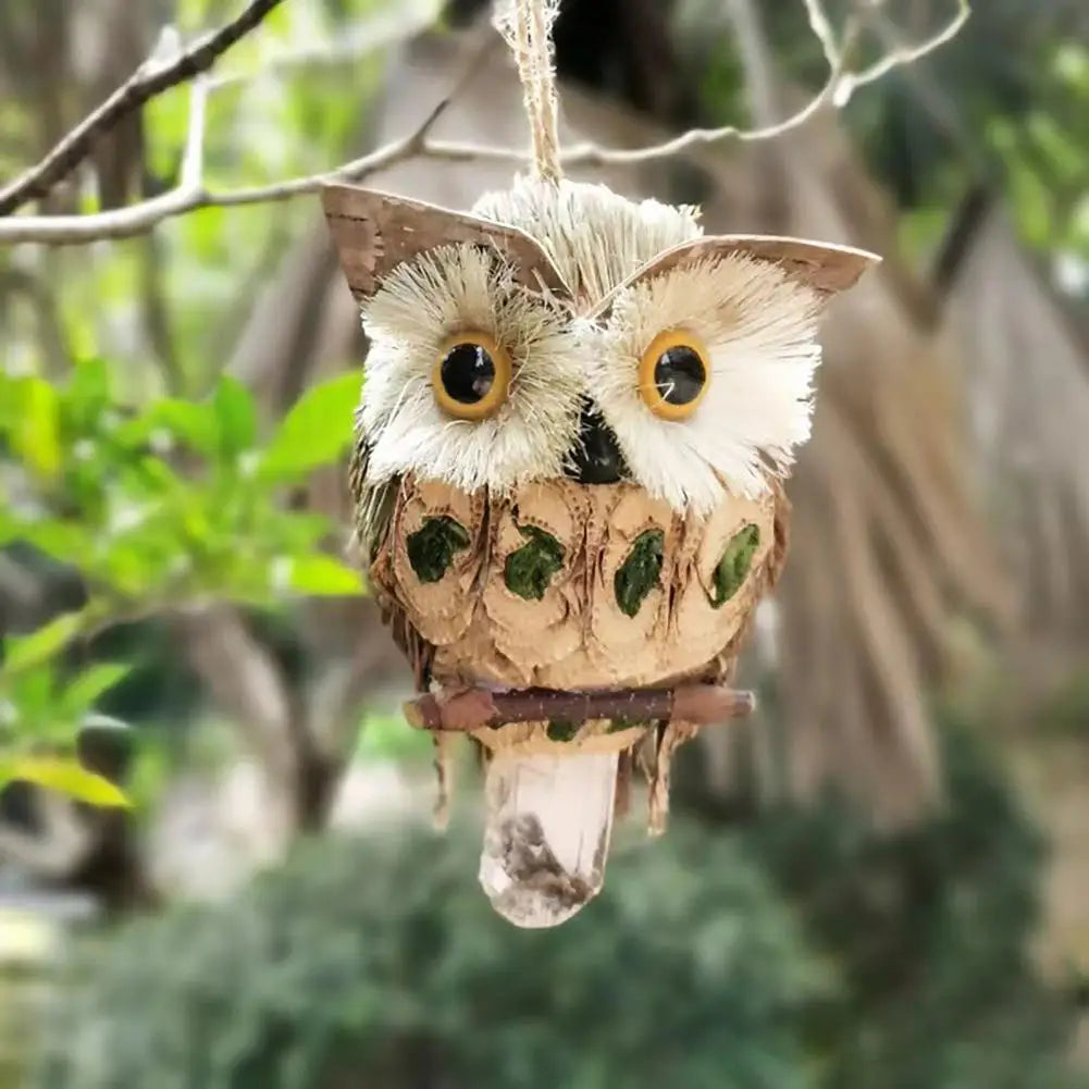 Handcrafted Straw Owl Hanging Ornament | Rustic Home Decor Hanging Ornament Axl