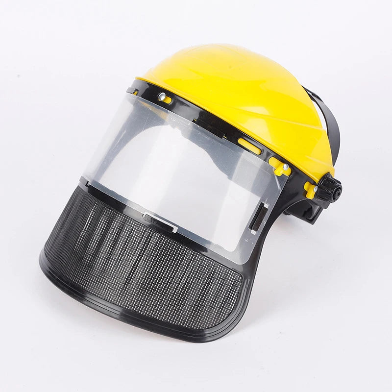 Safety Helmet Full Face Mesh Mask – Grass Trimmer & Forestry Safety Helmet & Mask Axl yellow