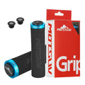 Lock-On Bike Handlebar Grips – Ultralight Aluminum MTB BMX Bike Handlebar Grips Axl Black Blue Ring