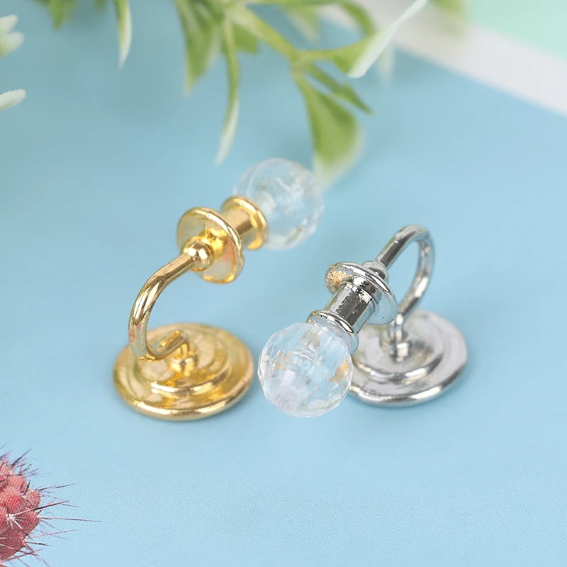 1:12 Dollhouse Miniature Crystal Wall Lamp – Gold & Silver Pair Dollhouse Accessory Axl