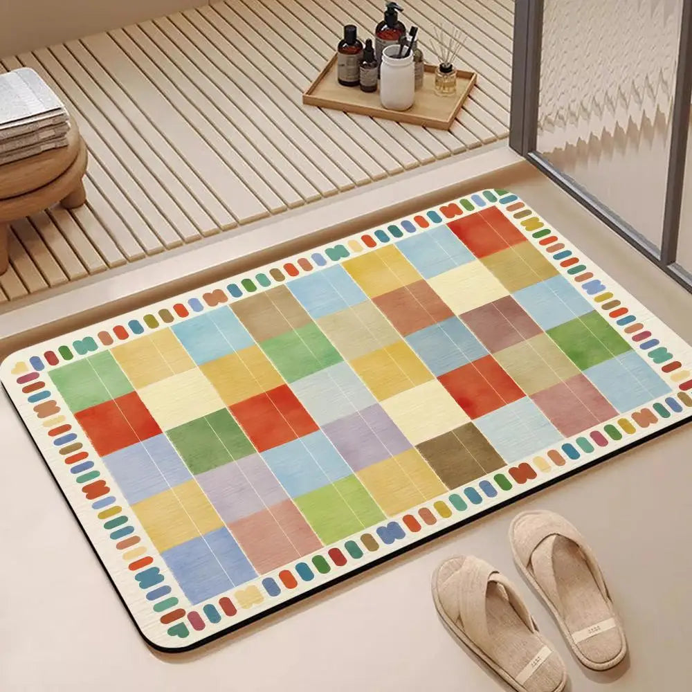 Diatomite Bath Mat – Quick Dry, Anti-Slip & Retro Pattern Diatomite Bath Mat Axl