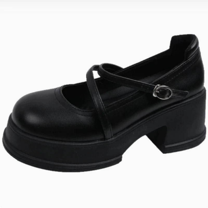 Women's Retro Mary Jane Pumps | Thick Square Heel & Buckle Mary Jane Pumps Axl