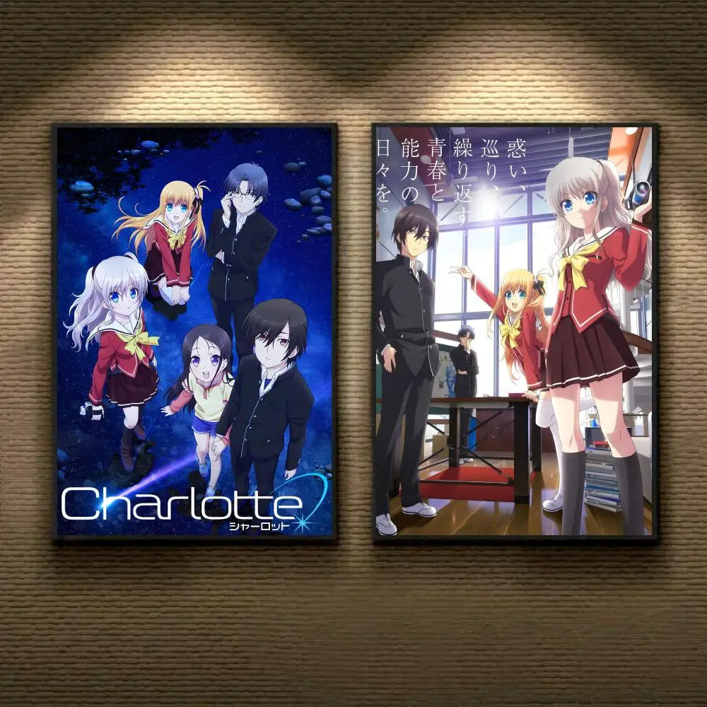 Anime Charlotte Wall Poster Sticker – HD Removable Home Decor Anime Wall Poster Axl