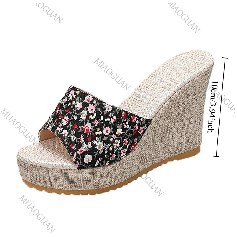 Women's Wedge Platform Sandals – Ethnic Print Roman Style Wedge Platform Sandals Axl