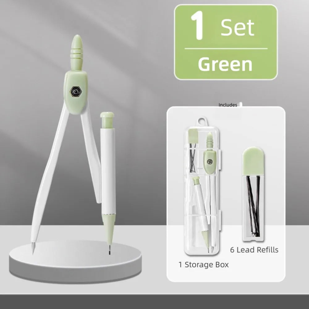 8-Piece Student Geometry Set – Rulers, Compass & Protractor Geometry Drawing Set Axl Green Compass Set