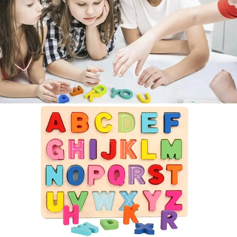 Wooden Alphabet & Number Montessori Puzzle – Kids Learning Toy Wooden Learning Puzzle Axl