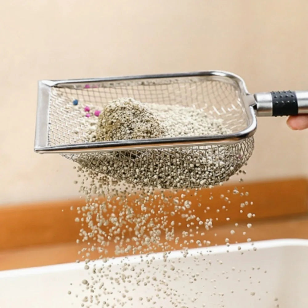 2-Pack Stainless Steel Cat Litter Scoop – 3.8mm Mesh Cat Litter Scoop Axl