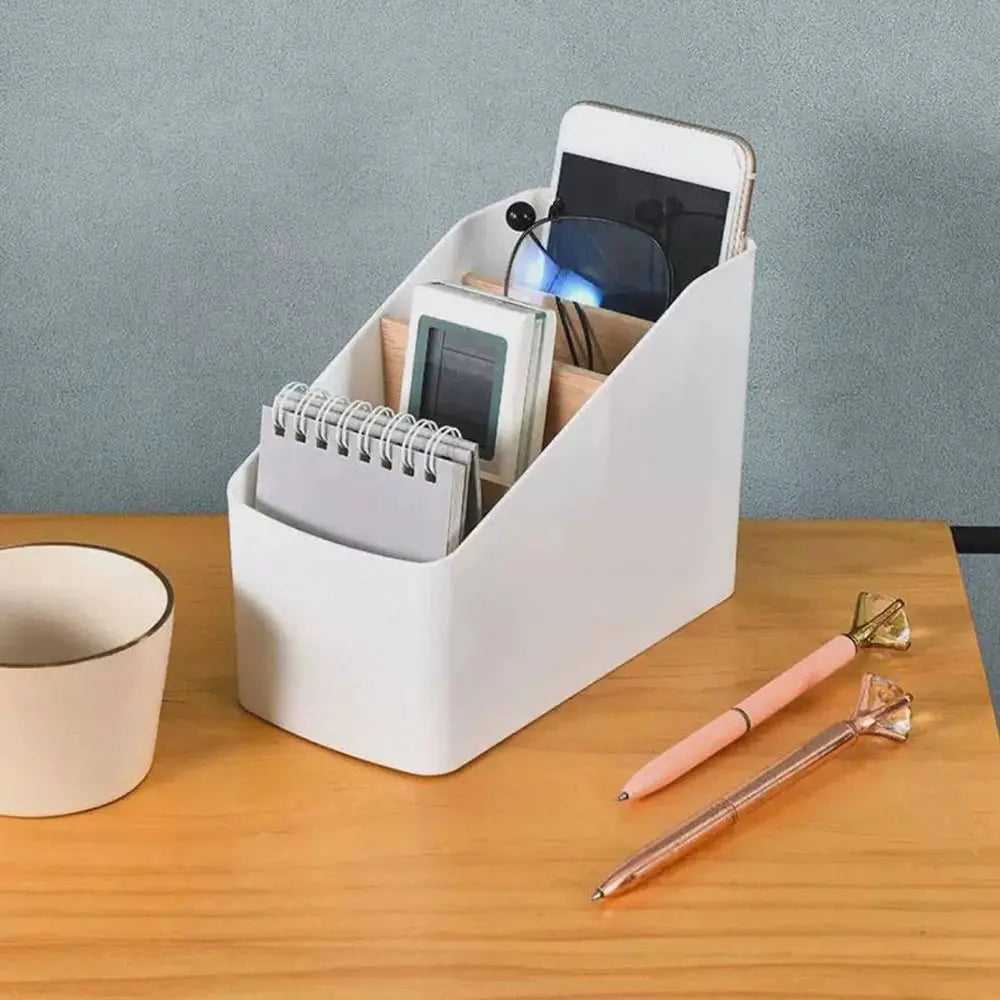 Wood Remote Control Organizer – Multipurpose Desktop Storage Box Desktop Storage Organizer Axl