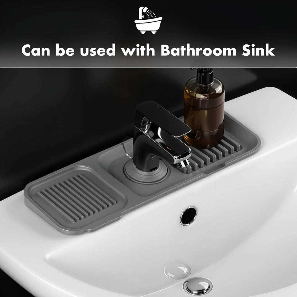 Silicone Sink Splash Guard & Faucet Drip Catcher Tray Mat Silicone Sink Mat Axl