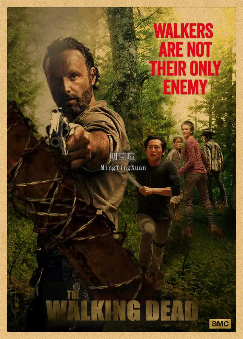 Walking Dead Vintage Kraft Paper Poster | Retro Wall Art Decor